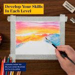 Prismacolor Technique, Art Supplies and Digital Art Lessons, Nature Drawing Set, Level 2, Includes Colored / Watercolor Pencils, Brush Markers, and More, Sunset Landscape Drawing, 27 Ct - Image 3